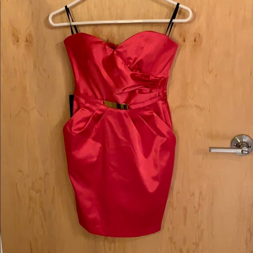 BeBe - pink satin mini dress